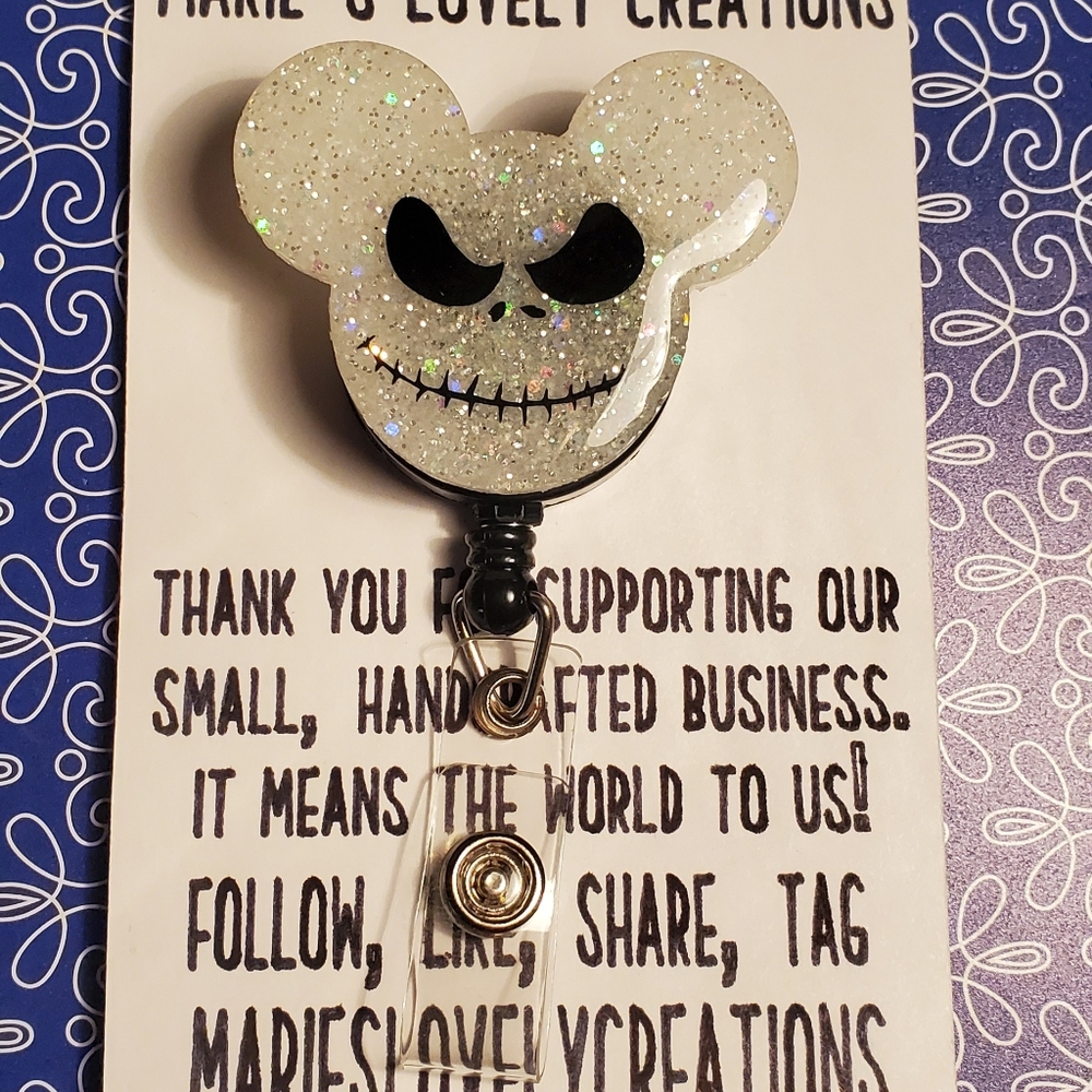 Jack Skellington Mickey Mouse Badge Reel